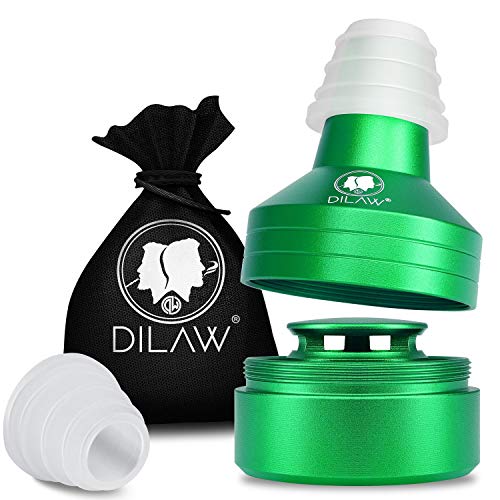 DILAW® Shisha ECO Molassefänger mit Gewinde - Universal aus Aluminium mit Adapter, Vorkühler-Aufsatz passt Universell für alle Shishas, 18er Schliff Einfach auf den Kopfadapter stecken, Grün von DILAW