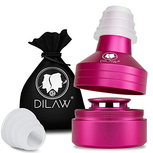 DILAW® Shisha ECO Molassefänger mit Gewinde - Universal aus Aluminium mit Adapter, Vorkühler-Aufsatz passt Universell für alle Shishas, 18er Schliff Einfach auf den Kopfadapter stecken, Pink von DILAW