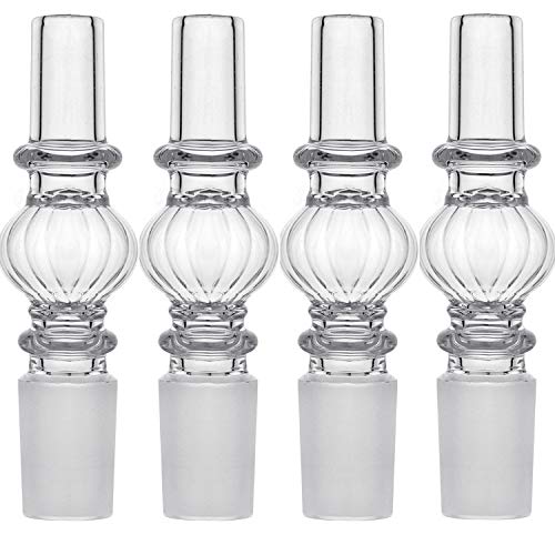 DILAW® Shisha Glas Schlauchadapter 18/8 Schliff Universal Hookah Wasserpfeife Zubehör, Menge:4er Pack, Farbe:Transparent von DILAW