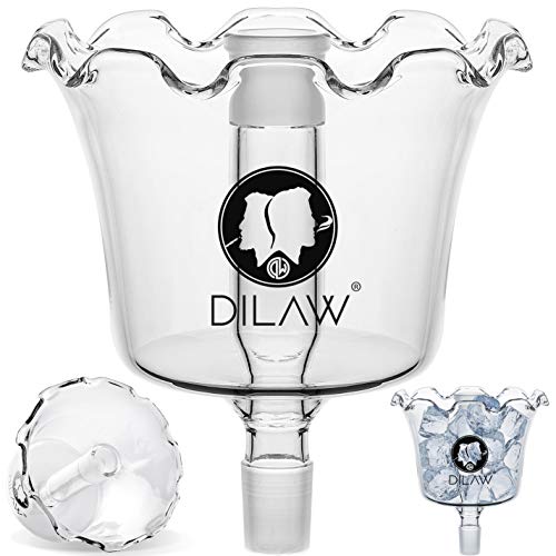 DILAW® Shisha Ice Catcher vorkühler - 18.8er Schliff | Glas | Hookah | Kombinierbar mit Allen Shisha Modelle mit 18.8er Schliff |, Farbe:Glas von DILAW