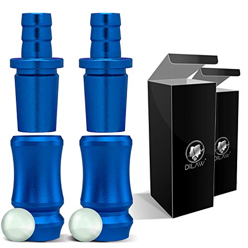 DILAW® Shisha SKITTO Aluminium Schlauchadapter 18/8 Schliff Set 2-teilig Universal Hookah Wasserpfeife Alu Manyak,Opal,Vatos, Farbe:Blau, Menge:2er Pack von DILAW
