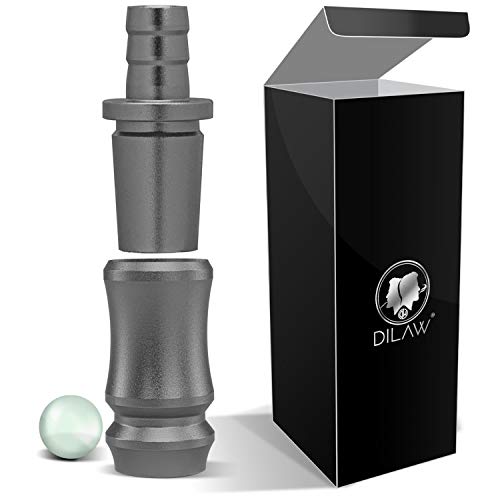 DILAW® Shisha SKITTO Aluminium Schlauchadapter 18/8 Schliff Set 2-teilig Universal Hookah Wasserpfeife Alu Manyak,Opal,Vatos, Farbe:Grau, Menge:1er Pack von DILAW