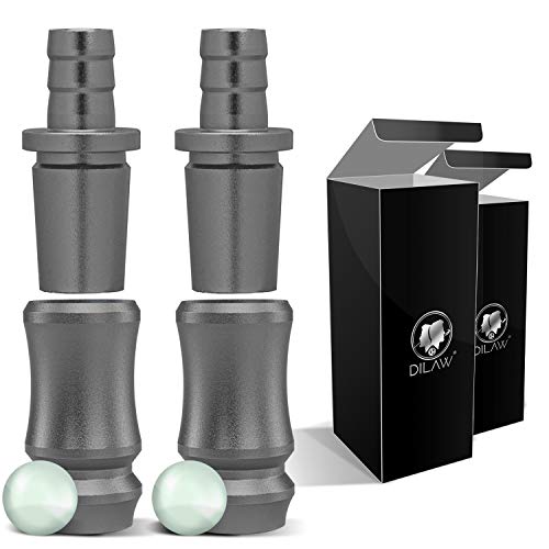 DILAW® Shisha SKITTO Aluminium Schlauchadapter 18/8 Schliff Set 2-teilig Universal Hookah Wasserpfeife Alu Manyak,Opal,Vatos, Farbe:Grau, Menge:2er Pack von DILAW