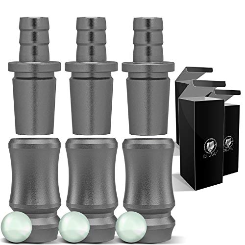 DILAW® Shisha SKITTO Aluminium Schlauchadapter 18/8 Schliff Set 2-teilig Universal Hookah Wasserpfeife Alu Manyak,Opal,Vatos, Farbe:Grau, Menge:3er Pack von DILAW