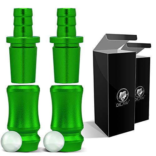 DILAW® Shisha SKITTO Aluminium Schlauchadapter 18/8 Schliff Set 2-teilig Universal Hookah Wasserpfeife Alu Manyak,Opal,Vatos, Farbe:Grün, Menge:2er Pack von DILAW