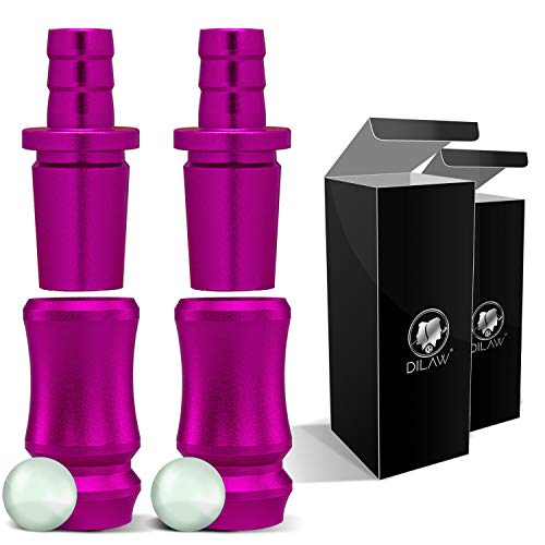 DILAW® Shisha SKITTO Aluminium Schlauchadapter 18/8 Schliff Set 2-teilig Universal Hookah Wasserpfeife Alu Manyak,Opal,Vatos, Farbe:Pink, Menge:2er Pack von DILAW