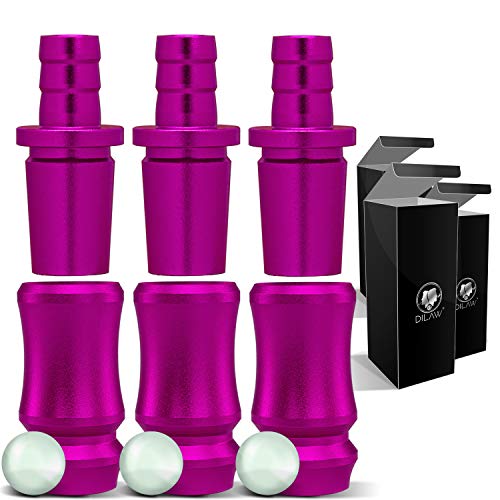 DILAW® Shisha SKITTO Aluminium Schlauchadapter 18/8 Schliff Set 2-teilig Universal Hookah Wasserpfeife Alu Manyak,Opal,Vatos, Farbe:Pink, Menge:3er Pack von DILAW