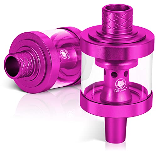 DILAW® Shisha SKITTO Glas Molassefänger Aluminium Wasserpfeife, Vorkühler-Aufsatz für(Schliff 18/8) Zubehör (Pink) von DILAW