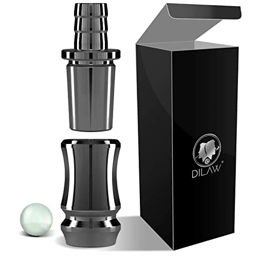 DILAW® Shisha TRIPHAN V2A Edelstahl Schlauchadapter 18/8 Schliff Set 2-teilig Universal Hookah Wasserpfeife zubehör, Menge:2er Pack, Farbe:Anthrazit Edelstahl von DILAW