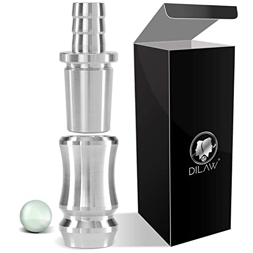 DILAW® Shisha TRIPHAN V2A Edelstahl Schlauchadapter 18/8 Schliff Set 2-teilig Universal Hookah Wasserpfeife zubehör, Menge:2er Pack, Farbe:Silber Edelstahl von DILAW