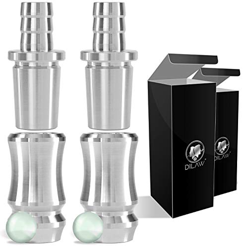 DILAW® Shisha TRIPHAN V2A Edelstahl Schlauchadapter 18/8 Schliff Set 2-teilig Universal Hookah Wasserpfeife zubehör, Menge:3er Pack, Farbe:Silber Edelstahl von DILAW