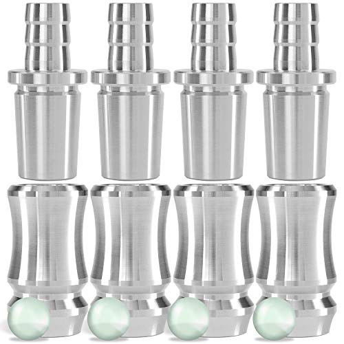 DILAW® Shisha TRIPHAN V2A Edelstahl Schlauchadapter 18/8 Schliff Set 2-teilig Universal Hookah Wasserpfeife zubehör, Menge:4er Pack, Farbe:Silber Edelstahl von DILAW