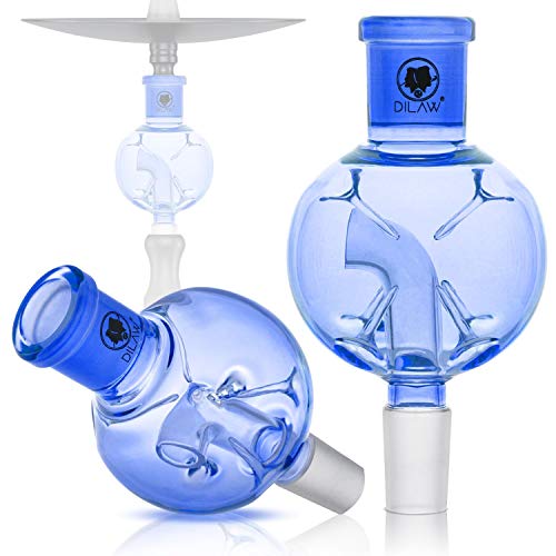 DILAW® Shisha Tornado Molassefänger Totenkopf (aus Glas für (Schliff 18/8) - Wasserpfeife, Vorkühler-Aufsatz Skull Wasserpfeife, Blau von DILAW