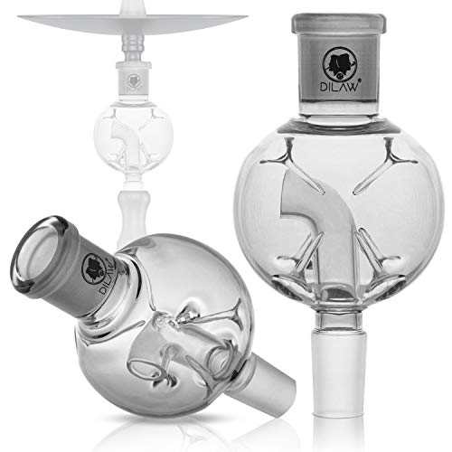 DILAW® Shisha Tornado Molassefänger Totenkopf (aus Glas für (Schliff 18/8) - Wasserpfeife, Vorkühler-Aufsatz Skull Wasserpfeife, Grau von DILAW