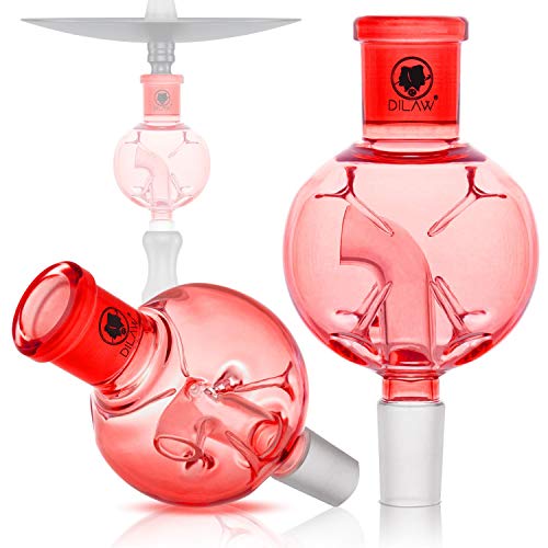 DILAW® Shisha Tornado Molassefänger Totenkopf (aus Glas für (Schliff 18/8) - Wasserpfeife, Vorkühler-Aufsatz Skull Wasserpfeife, Rot von DILAW