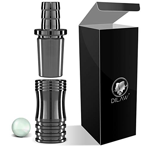 DILAW® Shisha V2A Edelstahl Adapter Schlauchadapter 18/8 Schliff Set 2-teilig Universal Hookah Wasserpfeife (1er Pack, Anthrazit Edelstahl) von DILAW