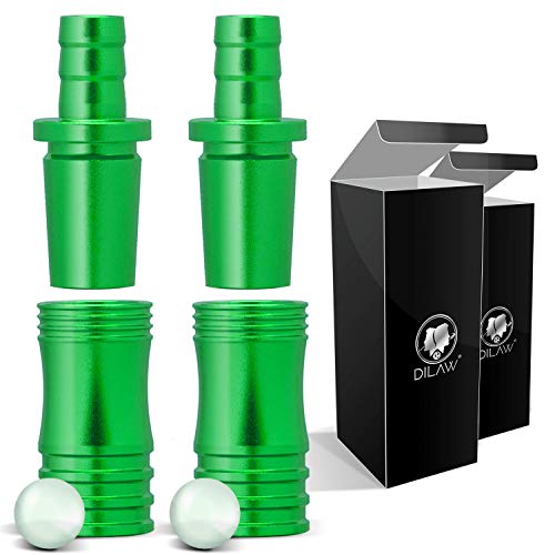 DILAW® Shisha Aluminium Schlauchadapter 18/8 Schliff Set 2-teilig Universal Hookah Wasserpfeife Alu Manyak,Opal,Vatos Menge: 2er Pack, Farbe: Grün von DILAW