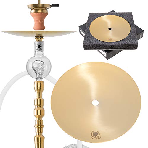 DILAW Shisha Kohleteller V2A Edelstahl | 21cm Medium Gold | Wasserpfeife Hookah - Zubehör Kohle-Teller von DILAW