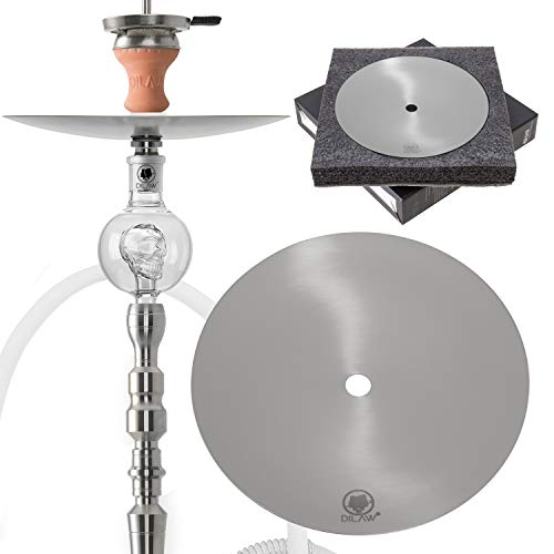 DILAW Shisha Kohleteller V2A Edelstahl | 21cm Medium Silber | Wasserpfeife Hookah - Zubehör Kohle-Teller von DILAW