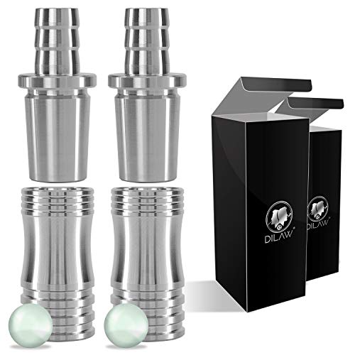 DILAW Shisha V2A Edelstahl Adapter Schlauchadapter 18/8 Schliff Set 2-teilig Universal Hookah Wasserpfeife Menge:2er Pack, Farbe:Silber Edelstahl DILAW Shisha V2A Edelstahl Adapter Schlauchadapter 18/8 Schliff Set 2-teilig Universal Hookah Wasserpfeife Menge:2er Pack, Farbe:Silber Edelstahl von DILAW