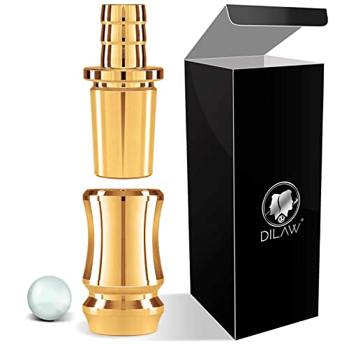 DILAW® Shisha TRIPHAN V2A Edelstahl Schlauchadapter 18/8 Schliff Set 2-teilig Universal Hookah Wasserpfeife zubehör, Menge:2er Pack, Farbe:Gold Edelstahl von DILAW