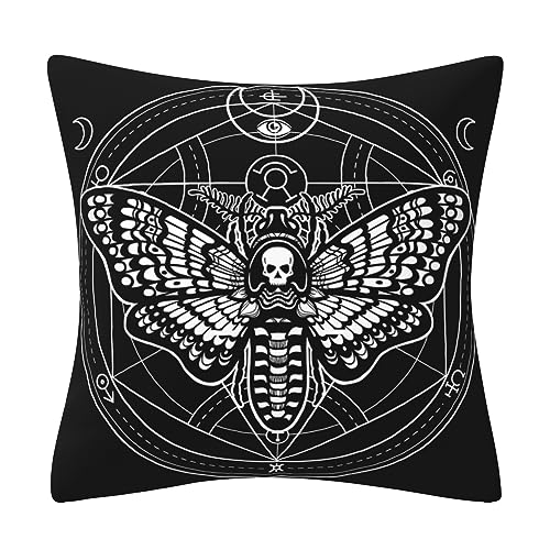 DILOXNSU Kissenbezüge 45 x 45 cm Schwarz Gothic Retro Hexerei Doppelseitiges Quadratisch Dunkel Dekorative Kissenbezüge für Wohnzimmer Sofa Garten Bett Bauernhaus Dekor Kissenbezug 45,7 x 45,7 cm von DILOXNSU