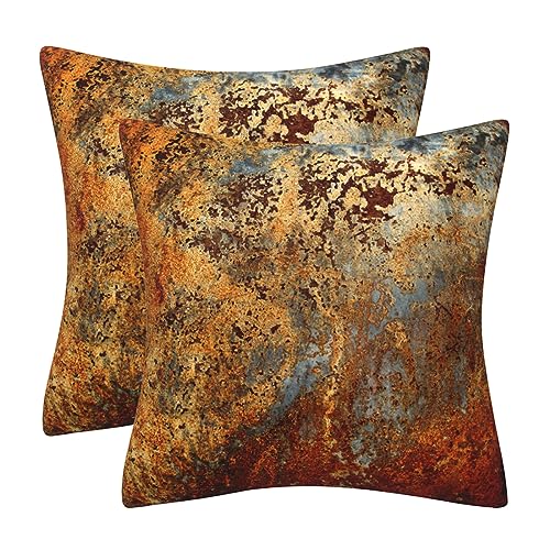 DILOXNSU Kissenbezug 45x45 2er Set Gold Braun Rost Deko Kissenbezüge Metall Rostig Sofakissen Samt Modern Kissenhülle Deko Kissen Aesthetic Couchkissen für Sofa Couch Wohnzimmer Zierkissen DILOXNSU Kissenbezug 45x45 2er Set Gold Braun Rost Deko Kissenbezüge Metall Rostig Sofakissen Samt Modern Kissenhülle Deko Kissen Aesthetic Couchkissen für Sofa Couch Wohnzimmer Zierkissen von DILOXNSU