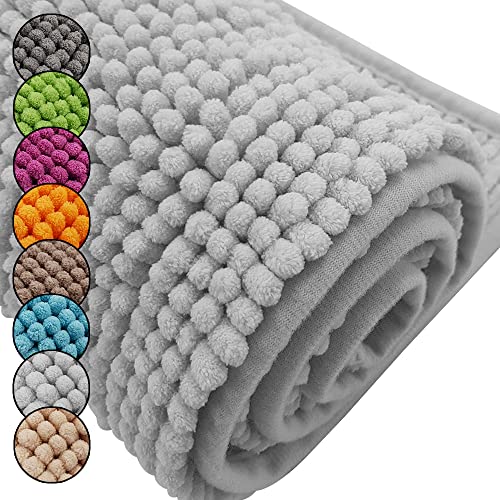 DILUMA Badematte Chenille 2er Set 50x80cm + 45x50cm Weiß Rutschfester Hochflor Badteppich Wellness Badvorleger Saugfähig und Flauschig DILUMA Badematte Chenille 2er Set 50x80cm + 45x50cm Weiß Rutschfester Hochflor Badteppich Wellness Badvorleger Saugfähig und Flauschig von DILUMA