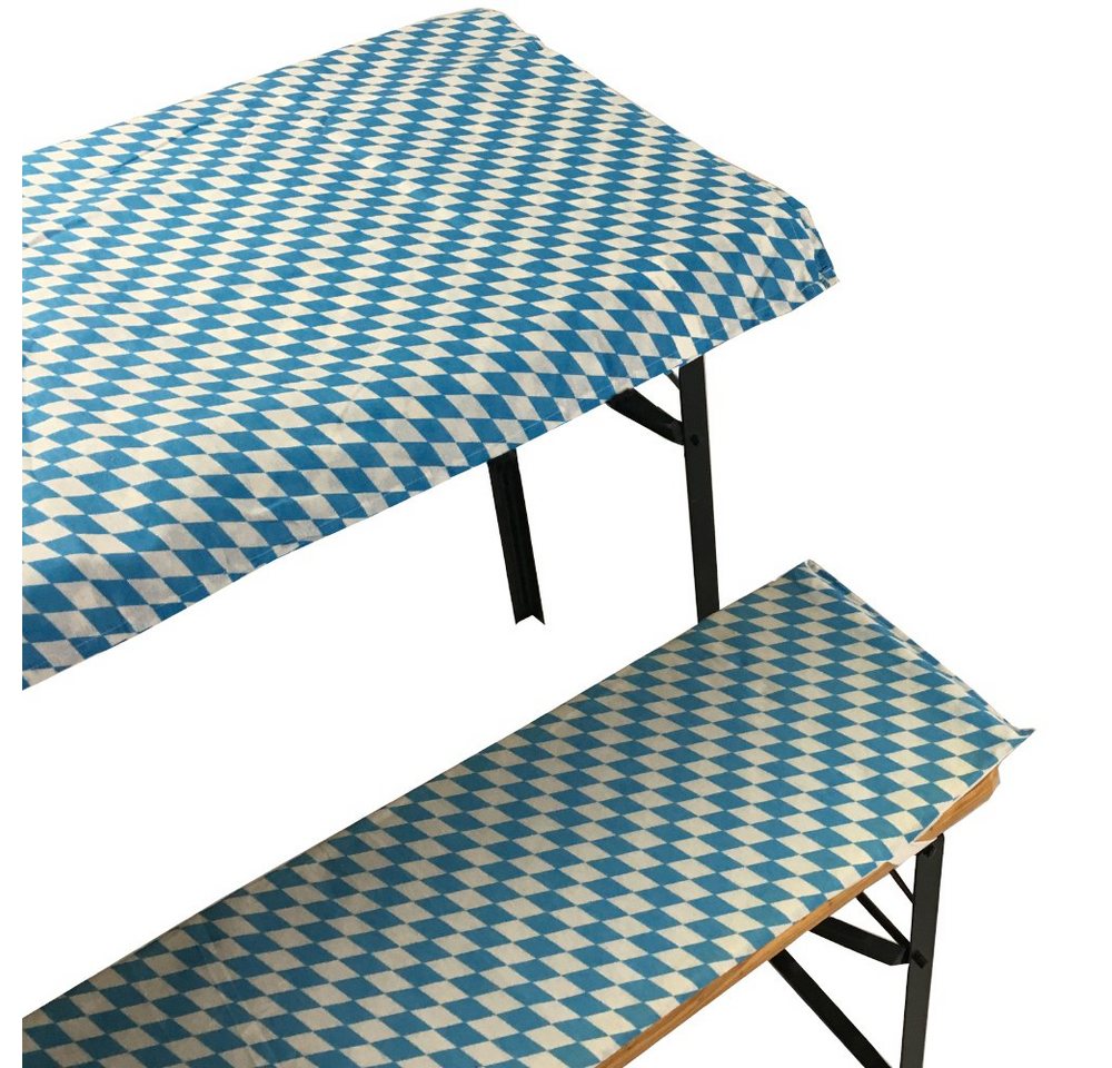 DILUMA Bankauflage Bierbankauflagen Set 130x70 cm 3tlg Auflagen Set für Bierzeltgarnitur, (3 St), Für 110x50 cm großen Biertische und 110 cm langen Bierbänke von DILUMA