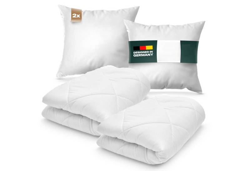 DILUMA Bett-Set Set Bettdecke Kopfkissen und Bettenset, Bettenset 4-teilig Set Mikrofaser von DILUMA