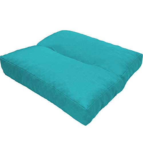 DILUMA Loungekissen Wave 40 x 40 cm Aqua - schmutz- und Wasserabweisende Outdoor Kissen mit Lotus Effekt - Sitzauflage Polster für Sitzbänke und andere Gartenmöbel Sitzkissen Polsterauflage von DILUMA