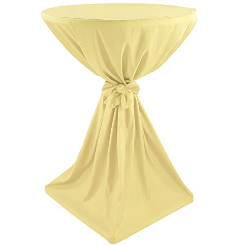 DILUMA Stehtischhusse Classique - Klassische Husse für gängige Bistrotische und Stehtische - Tisch-Überzug mit Ökotex100, Größe:Ø 70 cm, Farbe:Vanille von DILUMA