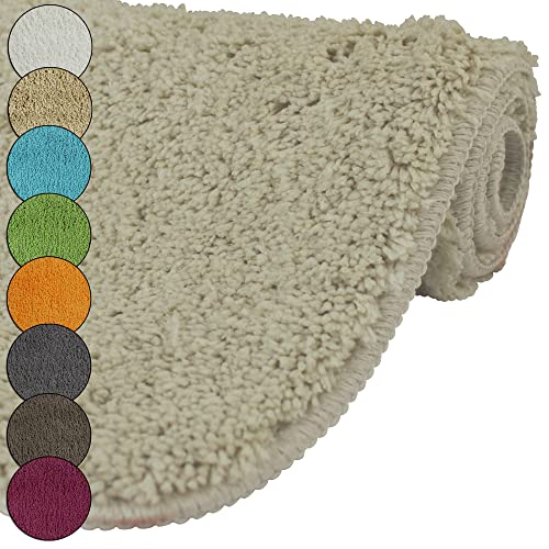 DILUMA | WC Deckelbezug 47x36 cm Beige | Toilettendeckel Bezug | Flauschiger Hochflor, Weich, rutschfest, Saugstark von DILUMA