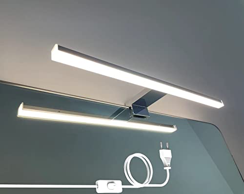 DILUMEN Spiegellampe Mit Schalter für Spiegelschrank, Lampe Spiegel Bad, 40cm 10w, Spiegelleuchte Bad 800lm Naturweiß 4000K, 230v Led Badleuchte IP44 Wasserdicht von DILUMEN