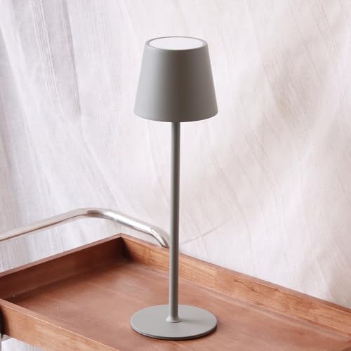 DILUMEN Tischlampe Dimmbar Kabellos,Wiederaufladbar Akku Tischleuchte mit Touch Control,Metall LED Akku Tischlampe mit USB-C,Wasserdichte Tischleuchte für Terrassen,Restaurants,5200mAh,Graugrün DILUMEN Tischlampe Dimmbar Kabellos,Wiederaufladbar Akku Tischleuchte mit Touch Control,Metall LED Akku Tischlampe mit USB-C,Wasserdichte Tischleuchte für Terrassen,Restaurants,5200mAh,Graugrün von DILUMEN