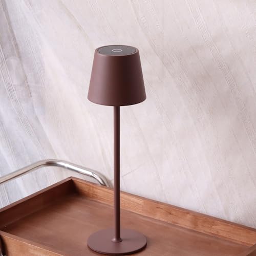 DILUMEN Tischlampe Dimmbar Kabellos,Wiederaufladbar Akku Tischleuchte mit Touch Control,Metall LED Akku Tischlampe mit USB-C,Wasserdichte Tischleuchte für Terrassen,Restaurants,5200mAh,Hellbraun DILUMEN Tischlampe Dimmbar Kabellos,Wiederaufladbar Akku Tischleuchte mit Touch Control,Metall LED Akku Tischlampe mit USB-C,Wasserdichte Tischleuchte für Terrassen,Restaurants,5200mAh,Hellbraun von DILUMEN