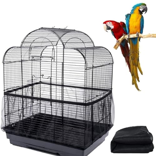 DILUSILK 1 x Vogelkäfig-Netzabdeckung, Vogelkäfig-Samenfänger, dehnbar, Vogelsamenfänger, Vogelkäfig, belüftet, staubdichte Abdeckung von DILUSILK