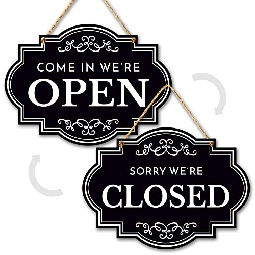 Open Closed Signs for Business – 28,9 x 20,3 cm Dibond doppelseitiges Schild mit Seil – Business Open and Closed Schild für Tür, Fenster Open Closed Signs for Business – 28,9 x 20,3 cm Dibond doppelseitiges Schild mit Seil – Business Open and Closed Schild für Tür, Fenster von DIMARONGTON