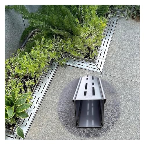 Entwässerungskanal, Abflussabdeckung for den Außenbereich, schmaler Edelstahl-Rinnenablauf for die Regenrinne im Hof, Metallentwässerung for den Innen- und Außenbereich, perfekt for die Wasserbewirtsc von DIMEIYAN