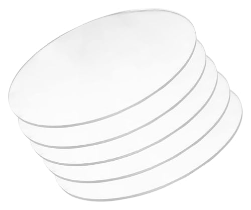 Klare Kreise Acrylplatte, 5 Stück runde Acrylplatten Dicke 5 mm Durchmesser 70–100 mm, runde Kunststoffplatte for DIY-Projekt Bilderrahmen Gemälde(Diameter 80mm) von DIMEIYAN