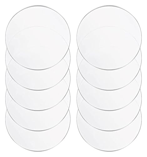 Klare Kreise Acrylplatten, 10 Stück runde Acrylplatten, Dicke 3 mm, transparente Acrylplatten in Kreisform, geeignet for Bemalen von Untersetzern und for Heimwerkerarbeiten(Diameter 100mm) von DIMEIYAN