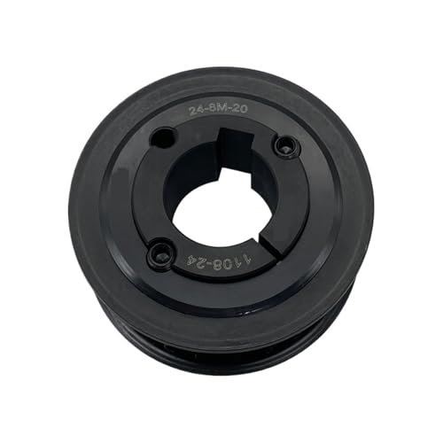 Kupplungsmotor-Riemenscheibe, V-Typ-Zahnriemenscheibe 8M 24-Zahn-Stahl-Synchronriemen 20 mm breite Riemen, 24-8M-20-1008(17mm) von DIMEIYAN