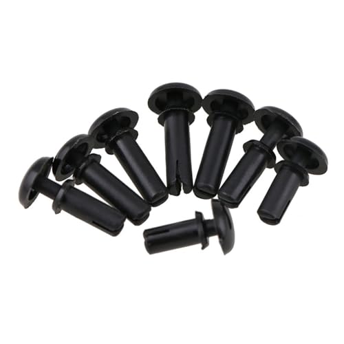 Nylonklemmen, Zierleisten-Druckverschlüsse, 50 Stück, R20, R26, R30, R35, R40, Nylon-Kunststoff, R-Typ, Expansionsnietmutter, Schnallenclip, PC-Platinen-Nietverschluss(Black,R2672 (50pcs)) von DIMEIYAN