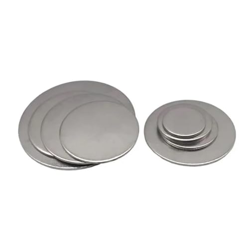 Runde Metallplatte, Metalle, runde Platte, 1/2/3/4/5/10 Stück, 304 Edelstahl, kreisförmige, Durchmesser 8–80 mm, Dicke 1,1/1,4/1,8/2,7(Thickness 1.4mm*45mm 1Pcs) von DIMEIYAN