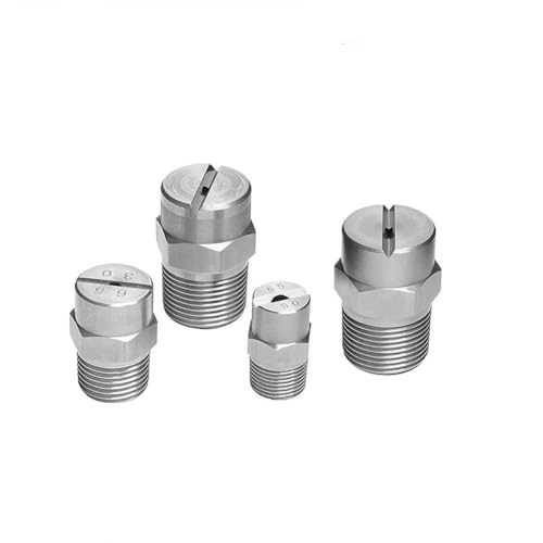 Sprühdüsenspitze, Flachstrahl-Hochdruckdüse 304 Edelstahl 65° 80° 95° 110° 10er-Pack 1/8 Zoll und 1/4 Zoll Außengewinde(1/8 External Thread 9.5mm (Bore Diameter 1.3mm),80°) von DIMEIYAN