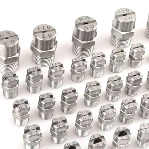 Sprühdüsenspitze, Hochdruck-Fächerdüse 65–110 Grad 1/8 1/4 BSPT Edelstahl 10er-Pack(1/4 External Thread 12.5mm (Bore Diameter 1.6mm),80°) von DIMEIYAN