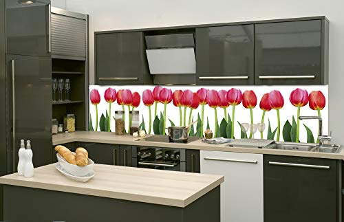 DIMEX Küchenrückwand Folie selbstklebend Bett VON TULPEN | Klebefolie - Dekofolie - Spritzschutz für Küche | Made in EU - 260 cm x 60 cm von DIMEX