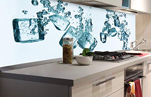 DIMEX Küchenrückwand Folie selbstklebend EISWÜRFEL | Klebefolie - Dekofolie - Spritzschutz für Küche | Made in EU - 180 cm x 60 cm von DIMEX