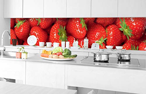 DIMEX Küchenrückwand Folie selbstklebend ERDBEEREN | Klebefolie - Dekofolie - Spritzschutz für Küche | Made in EU - 350 cm x 60 cm von DIMEX