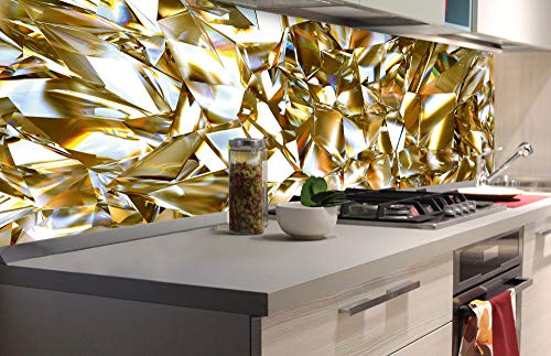 DIMEX Küchenrückwand Folie selbstklebend Goldener KRISTALL | Klebefolie - Dekofolie - Spritzschutz für Küche | Made in EU - 180 cm x 60 cm von DIMEX
